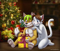 Christmas and Misteltoe - Commission by furrybob