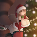 tanuki santa by SilverMoriko