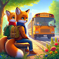 going to school with his friend  :3