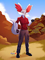 Male Delphox - Outfit A [Commission] by DudeRedBlue