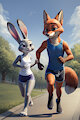 Judy and Nick - jogging