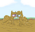 Twilight and Rainbow muddy makeout by mucky