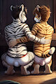 Two Tiger Friends Soiling Together