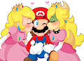 Koopa Peach and Princess Peach loves Mario by ChaosSonic1