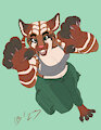 Thylacoleo girl 002 Flat colors by RedPanther