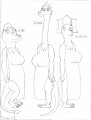 3 Dino Ladies Sketches by PlasmaFang70