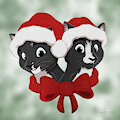 Christmas kitties by Tayarinne