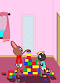 Amy and Sierra's Building Block Tower (Digital)