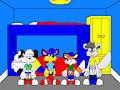 Nelson, Alex, Billy and Elemental taking a shorts off
