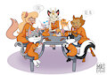 Prison Pussycats Playing Poker By muricielaga by Land24