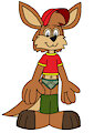 Brucie the Kangaroo in Pants Down