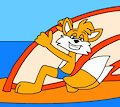 Tails the Fox Surfing on the Back