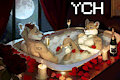 OPEN Animated YCH | Pixel valentine's day bath gif