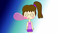 Girl blowing bubble gum