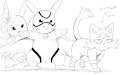 Sketch 160 - Super Pikachu , Pikachu Pop Star & Litten by WinickLim