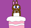 Gift: Robert the Brown Rabbit on Birthday Cake