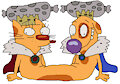 CatDog as King and Queen with Crown Sausages