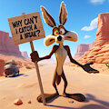 Wile E. Coyote reacting to his film being shelved by FurryTilde