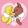 Cupid Bunny Nuzzles -By kawaiicat480-