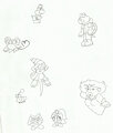 An old sketch drawing of Paper Mario characters by KatarinaTheCat18