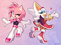Amy and Rouge outfit swap ❤️💜 by Spaicy