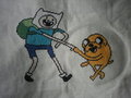 Adventure Time with Finn and Jake cross stitch by KitsuneGemma