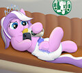 Relaxing time at the coffee shop by DiaperedPony