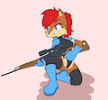 Sally with a gun by Fours