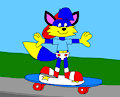 Alex the Fox on a Skateboard Ride