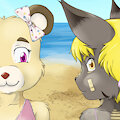 Collet and Nilla: Sunbathing by RisingDragon