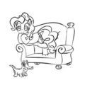 Lineart: Pinkie and Gummy