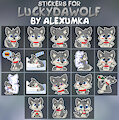 Telegram stickers for LuckyDaWolf ! by AlexUmkaArt