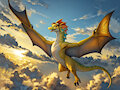Adine the angel with scaly wings in the sky by AutoSnep