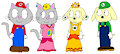REMAKE: Daniel, Alexa, Rachel and Owen in Mario Outfits by Spongebob155