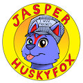 Jasper con badge -  CanFURence 2024 by TheCunningHuskii