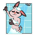 Knufte taking a shower sticker :3
