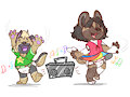 Dancing Pups -By LittleBearArnold-