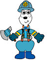 Dawkins Dalmatian in Firefighter Outfit