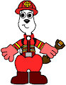 DJ Dalmatian in Firefighter Outfit