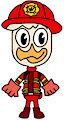 Huey Duck in Firefighter Outfit