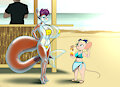 Izzy and Simone At The Beach by Halcyon