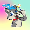 Lucky Wolf wizard - redrawn sticker icon by AlexUmkaArt