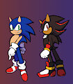 Sonic and Shadow drawing