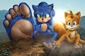 Sonic and Tails barefoot by superkubo