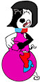 Deepak Dalmatian in Girly Costume on Space Hopper by DemonFuego48
