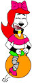 Delgado Dalmatian in Girly Costume on Space Hopper by DemonFuego48