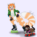 A Day in the Park 6 : Red Panda and Ferret by kittensnark