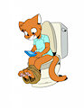 Axel Playing GameBoy While Going Potty (Coloured) by Lampo44