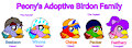 Peony's Adoptive Birdon Family by ChelseaCatGirl