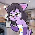 Morning with a cup of coffee - sticker for Cassiopiea